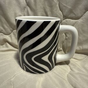 Vintage 90s Tuxton Restaurant Diner Coffee Mug Black & White Zebra Heavy Thick